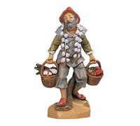 Statuine Presepe: Pastore con ceste di ortaggi e collana d'aglio 12 cm Fontanini 146