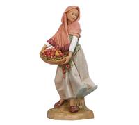 Statuine presepe Pastorella con cesto di frutta Categoria Categoria 30cm Fontani