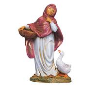 Statuine presepe Pastorella con cesto e oca Categoria 12cm Fontanini (cod.110)