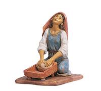Statuine Presepe: Pastorella in ginocchio che impasta 12 cm Fontanini 260