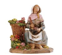 Statuine presepe Pastorella seduta con cesto Categoria 12cm Fontanini (cod.271)