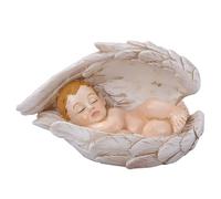 Statuine Presepe Piccole - Statua Religiosa da Scrivania,Scultura Bambino Dormiente Con D'angelo In Resina Restica Per Vetrina Libreria Comodino Scrivania Toeletta
