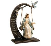 Statuine Religiose Decorazione da Scrivania in Legno dal Design Altalena e | Statuetta Cristiana della Madonna Per Sala di Preghiera, Ufficio, Camera da Letto, Mensola del , Chiesa e Cas