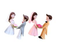 Statuine Sposi da Torta in Pvc 2 Paia, Stile Cartoon | Matrimonio e Tavola, Non Sbiadisce e Non Si Deforma, Decorazione Compatta dal Tocco Delicato