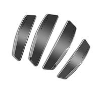 Status 4Pcs High Glossy Slim Door Edge Guards Bumper Protector Trim Guard Sticker Molding For Motors Auto Vehicle (Metallic Silver)