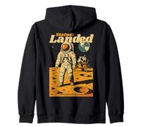 Status Atterrato Astronauta Luna Atterraggio Lunare Retro Sci-Fi Art Felpa con Cappuccio
