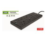 STATUS® - Ciabatta Elettrica 8 Prese con Interruttori Individuali 13A 2m Nero