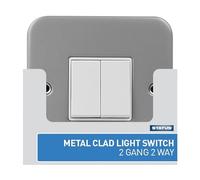 STATUS: S2G2WMCLSX5 - Interruttore per luce rivestito in metallo (2 gang - 2 vie)