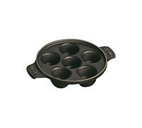 STAUB 1301523 - Piatto per escargot, in ghisa, nero opaco