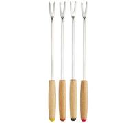 Staub 1444004 Set con 4 forchette per fonduta Corti, in Acciaio Inox, Colore Argento, 4 unità