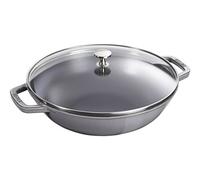 Specialities Wok con coperchio in vetro rotondo - 30 cm, grigio grafite