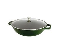Staub Specialities Wok con coperchio in vetro rotondo - 30 cm, basilico