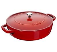 STAUB Pentola per stufati, Chistera, 24 cm, 2,5 L, adatta all'induzione, Aroma-Regen, Made in France, rosso ciliegia