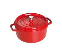 Staub Casseruola Cocotte Tonda con Coperchio 1102206 22 cm Rosso Ciliegia