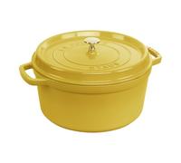 STAUB Casseruola in ghisa smaltata con coperchio, tutti i fuochi, tra cui induzione, 4 e 5 persone, rotonda, 26 cm, 5.2L, limone
