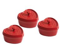 STAUB Ceramics - Mini Cocotte a forma di cuore, 3 pezzi, colore: Ciliegia