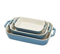STAUB Ceramics Set di Piatti da Forno in Ceramica, Turchese Rustico