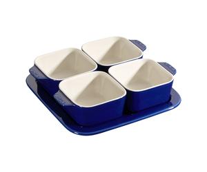 Staub Ceramique 5-pz., Set per antipasti, blu scuro