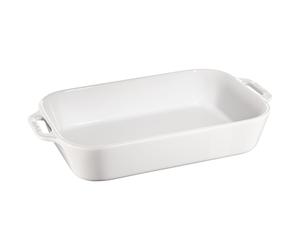 Staub Ceramique Pirofila rettangolare - 34 x 24 cm, Colore bianco puro