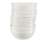 STAUB Ceramique - Set di 4 ciotole, 400 ml, ciotole da portata, ciotole da dessert, in ceramica, 12 cm, colore: Bianco