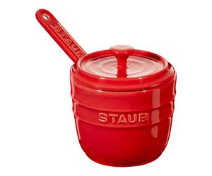 Staub Ceramique Zuccheriera con cucchiaino rotonda - 9 cm, ciliegia