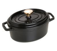 STAUB - Cocotte 2 Maniglie Ovale con Coperchio 17 cm Nero - SPEDIZIONE GRATUITA