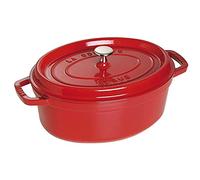 STAUB Cocotte Casseruola Ovale, Ghisa, Rosso Ciliegia, 31 cm