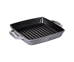 Staub Grill Pans Bistecchiera quadrata - 23 cm, Colore grigio grafite