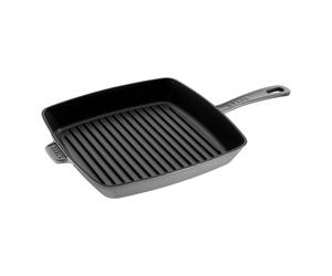 Staub Grill Pans Grill con manico quadrata - 30 cm, Colore grigio grafite