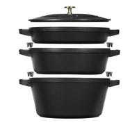 Staub Stackable Set 3-pz., di pentole, nero