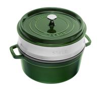 Staub La Cocotte Cocotte con cestello a vapore rotonda - 26 cm, basilico