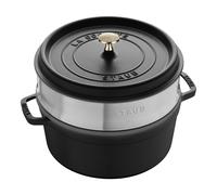 Staub La Cocotte Cocotte con cestello a vapore rotonda - 26 cm, nero
