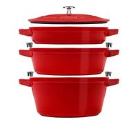 Staub Stackable Set 3-pz., di pentole, ciliegia
