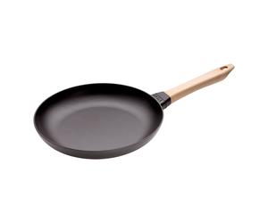 Staub Pans Padella con manico in legno - 28 cm, ghisa, Nero opaco