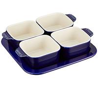 staub Set Antipasto 40511-121 Set Antipasto Blu, Ceramica, Piccolo Set di Piatti 7.4 x 7.4 pollici (18.7 x 18.7 cm)
