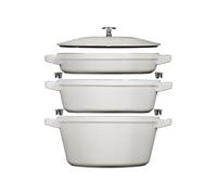 Staub SET DA 3 COCOTTE IMPILABILE WHITE TRUFFLE SET DA 3 COCOTTE IMPILABILE WHITE TRUFFLE