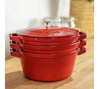 Staub Stackable Set 3-pz., di pentole, ciliegia
