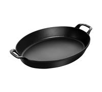 Staub Specialities Pirofila con 2 maniglie ovale - 37 x 28 cm, Nera