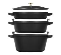 Staub Stackable Set 3-pz., Set di pentole, nero