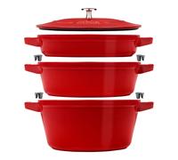 Staub Stackable Set 3-pz., Set di pentole Stackable, ciliegia
