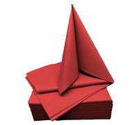 STAUBPIRAT Airlaid rote Servietten - 40 x 40 cm stoffähnlich, zur Dekoration für Event und Feier zu Weihnachten, Advent, Hochzeit, Silvester, Geburtstag, 50 Stück, rot