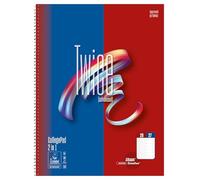 Staufen Advanced College Block Twice - DIN A4, righello formato 27 + righello formato 28, 80 fogli, 4 fori, carta di qualità extra bianca 70 g/m², 5 pezzi