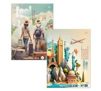 Staufen college pad Feel it - 5 blocchetti da 80 fogli ciascuno, a righe 28 (5 mm a quadretti con linee di margine), DIN A4, 4 fori, carta riciclata da 70 g/m²