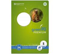 Staufen Green 040780005 - Quaderno DIN A5, rigatura 5 (5 mm a quadretti da 5 mm), 16 fogli di carta riciclata bianca 90 g/m², angoli arrotondati per evitare le uova