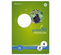 Staufen Green Quaderno - DIN A4, rigatura 4 (9 mm), 16 fogli, carta riciclata bianca premium 90 g/m², angoli arrotondati per evitare le orecchie delle asini, 4 diversi motivi (non è possibile scegliere), 1 pezzo