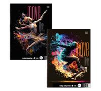 Staufen Move it college pad - 5 blocchetti da 80 fogli ciascuno, a righe 28 (5 mm quadrati con linee di margine), DIN A4, 4 fori, carta riciclata da 70 g/m²