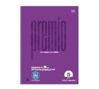Staufen Premio Collegeblock - 5 pezzi, 80 fogli, DIN A4, rigatura 25 (9 mm a righe con bordo), 4 fori, 90 g/m² carta riciclata