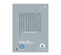 Staufen Premio Collegeblock - 5 pezzi, 80 fogli, DIN A4, rigatura 26 (5 mm a quadretti con bordo), 4 fori, 90 g/m² carta riciclata
