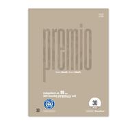 Staufen Premio Collegeblock - 5 pezzi, 80 fogli, DIN A4, rigatura 30 (vuoto), 4 fori, carta riciclata 90 g/m²