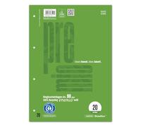Staufen Premio Inserti per raccoglitori ad anelli - 5 blocchetti da 50 fogli ciascuno, DIN A4, righello formato 20 (bianco), 4 fori, carta riciclata da 90 g/m²